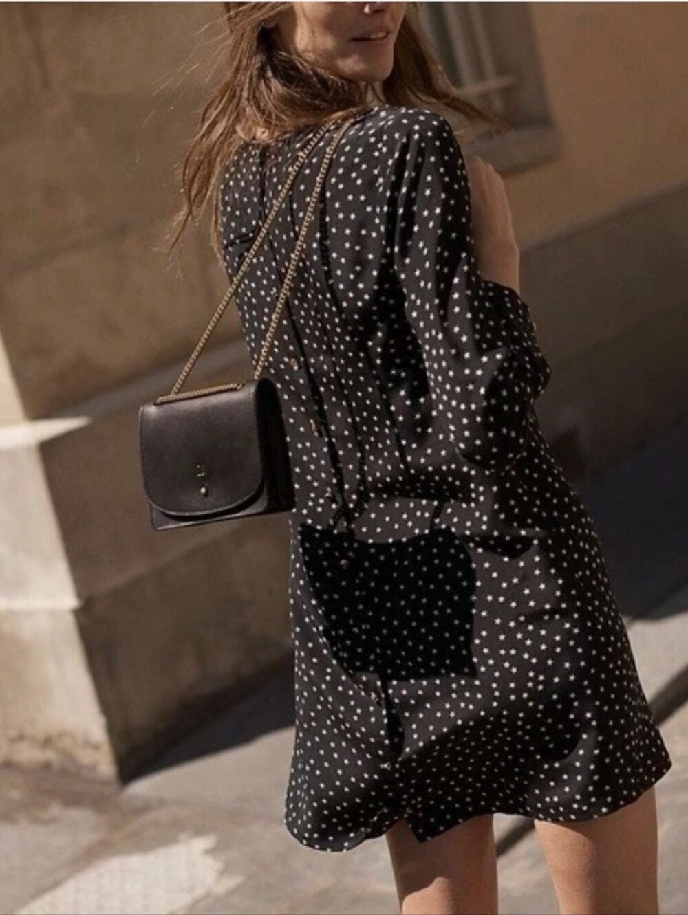 Madewell Silk Button-back Dress In Star Scatter. Size M